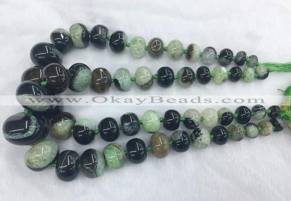 RBBS49 15 inches 8*12mm - 20*30mm rondelle agate beads wholesale