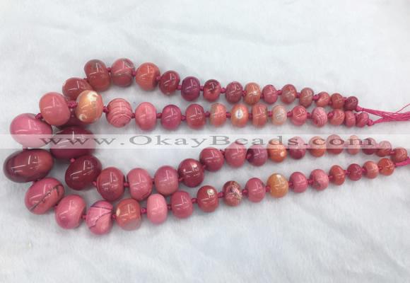 RBBS55 15 inches 8*12mm - 20*30mm rondelle agate beads wholesale