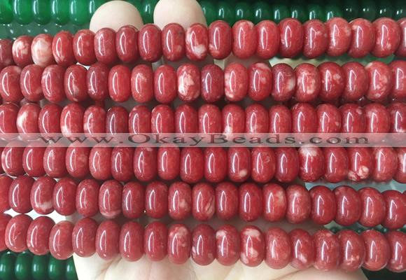RBBS95 15 inches 6*10mm rondelle candy jade gemstone beads wholesale