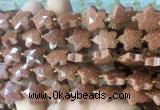 RGBS60 15 inches 14mm faceted star golden sandstone beads wholesale