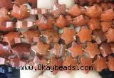 RGBS62 15 inches 14mm faceted star red jasper beads wholesale