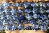 RGBS64 15 inches 14mm faceted star blue spot stone beads wholesale