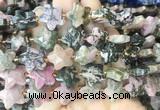 RGBS70 15 inches 14mm faceted star black veined rhodonite beads wholesale