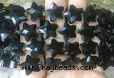 RGBS71 15 inches 14mm faceted star black obsidian beads wholesale