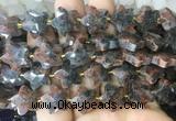 RGBS72 15 inches 14mm faceted star red obsidian beads wholesale