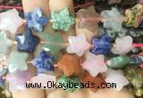 RGBS73 15 inches 14mm faceted star colorful gemstone beads wholesale