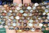 RIBS48 15 inches 6*8mm faceted rice Mexican crazy lace agate beads wholesale
