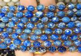 RIBS50 15 inches 6*8mm faceted rice Lapis lazuli beads wholesale