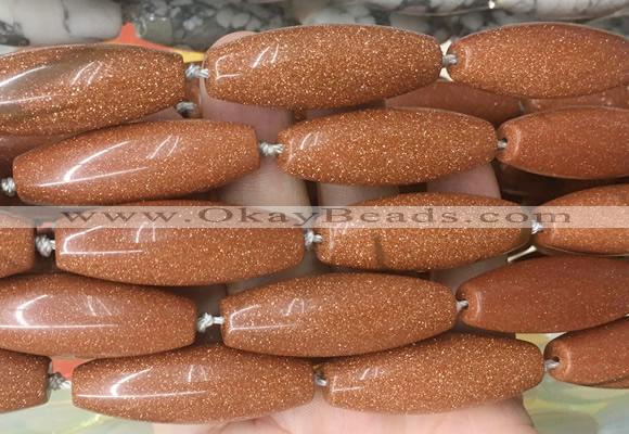 RIBS64 15 inches 14*40mm rice goldstone gemstone beads wholesale