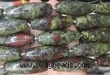 RIBS72 15 inches 14*40mm rice dragon blood jasper gemstone beads wholesale RIBS72 15 inches 14*40mm rice dragon blood jasper gemstone beads wholesale