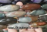 RIBS73 15 inches 14*40mm rice American picture jasper gemstone beads wholesale RIBS73 15 inches 14*40mm rice American picture jasper gemstone beads wholesale