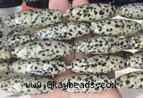 RIBS74 15 inches 14*40mm rice Dalmatian jasper gemstone beads wholesale RIBS74 15 inches 14*40mm rice Dalmatian jasper gemstone beads wholesale