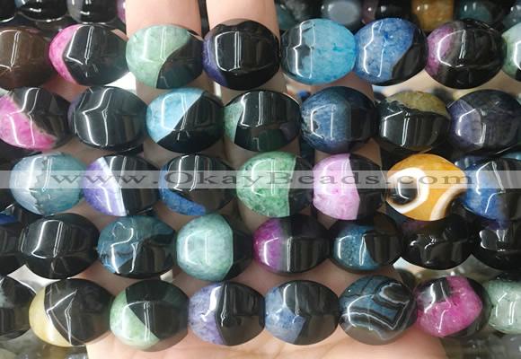 RIBS99 15 inches 12*16mm faceted rice agate gemstone beads wholesale
