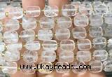 RTBS01 15 inches 8*10mm faceted rectangle white crystal beads wholesale