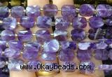 RTBS03 15 inches 8*10mm faceted rectangle amethyst beads wholesale