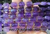 RTBS04 15 inches 8*10mm faceted rectangle amethyst beads wholesale