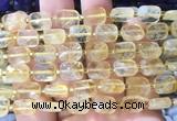 RTBS06 15 inches 8*10mm faceted rectangle citrine beads wholesale