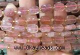 RTBS07 15 inches 8*10mm faceted rectangle red strawberry quartz beads wholesale