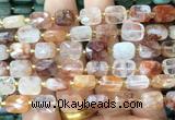 RTBS08 15 inches 8*10mm faceted rectangle red gum flower crystal beads wholesale