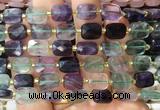 RTBS10 15 inches 8*10mm faceted rectangle fluorite beads wholesale