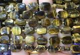 RTBS14 15 inches 8*10mm faceted rectangle yellow tiger eye beads wholesale