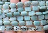 RTBS15 15 inches 8*10mm faceted rectangle amazonite beads wholesale