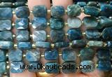 RTBS19 15 inches 8*10mm faceted rectangle apatite beads wholesale