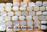 RTBS21 15 inches 8*10mm faceted rectangle blue chalcedony beads wholesale