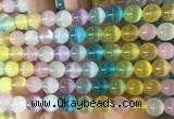 SEBS141 15 inches 8mm round colorful selenite gemstone beads wholesale
