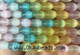 SEBS144 15 inches 8*12mm rice colorful selenite gemstone beads wholesale