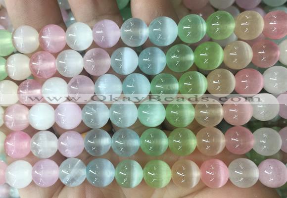 SEBS148 15 inches 8mm round colorful selenite gemstone beads wholesale