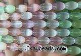 SEBS151 15 inches 8*12mm rice colorful selenite gemstone beads wholesale