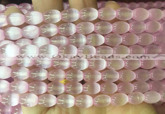 SEBS63 15 inches 6*9mm rice selenite gemstone beads wholesale