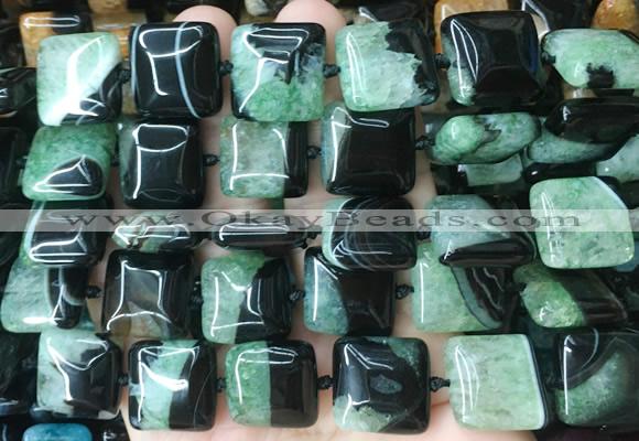 SRBS24 15 inches 18*18mm square Agate gemstone beads wholesale