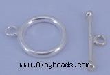 SSC04 5pcs 14mm donut 925 sterling silver toggle clasps