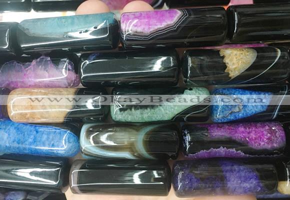 TBBS133 15 inches 13*40mm tube agate gemstone beads wholesale