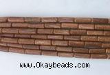 TBBS35 15 inches 4*13mm tube brown goldstone gemstone beads