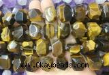 TEBS46 15 inches 12*16mm - 13*18mm faceted nuggets yellow tiger eye beads