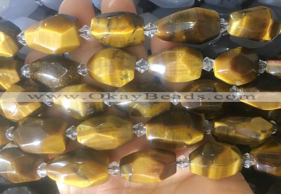 TEBS49 15 inches 12*16mm - 15*20mm faceted nuggets yellow tiger eye beads