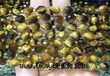 TEBS51 15 inches 6*8mm faceted rice yellow tiger eye beads wholesale