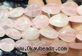TRBS112 15 inches 13*18mm flat teardrop Rose quartz beads wholesale