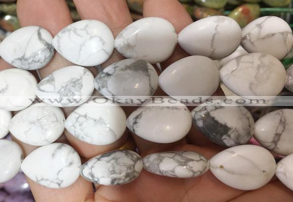 TRBS121 15 inches 13*18mm flat teardrop White howlite beads wholesale