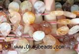TRBS94 Top drilled 13*18mm faceted flat teardrop red gum flower crystal beads