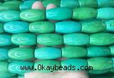 WBBS04 15 inches 15*30mm rice yellow green howlite turquoise beads wholesale