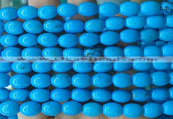 WBBS08 15 inches 8*12mm rice howlite turquoise gemstone beads wholesale