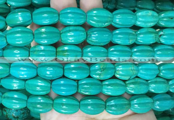 WBBS14 15 inches 12*16mm pumpkin howlite turquoise gemstone beads wholesale
