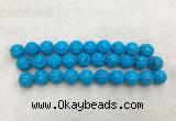 WBBS48 14mm carved round loose howlite turquoise gemstone beads wholesale WBBS48 14mm carved round loose howlite turquoise gemstone beads wholesale
