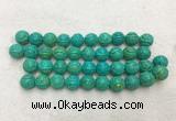 WBBS50 16mm carved round loose howlite turquoise gemstone beads wholesale