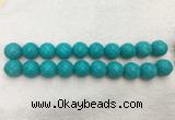 WBBS58 20mm carved round loose howlite turquoise gemstone beads wholesale